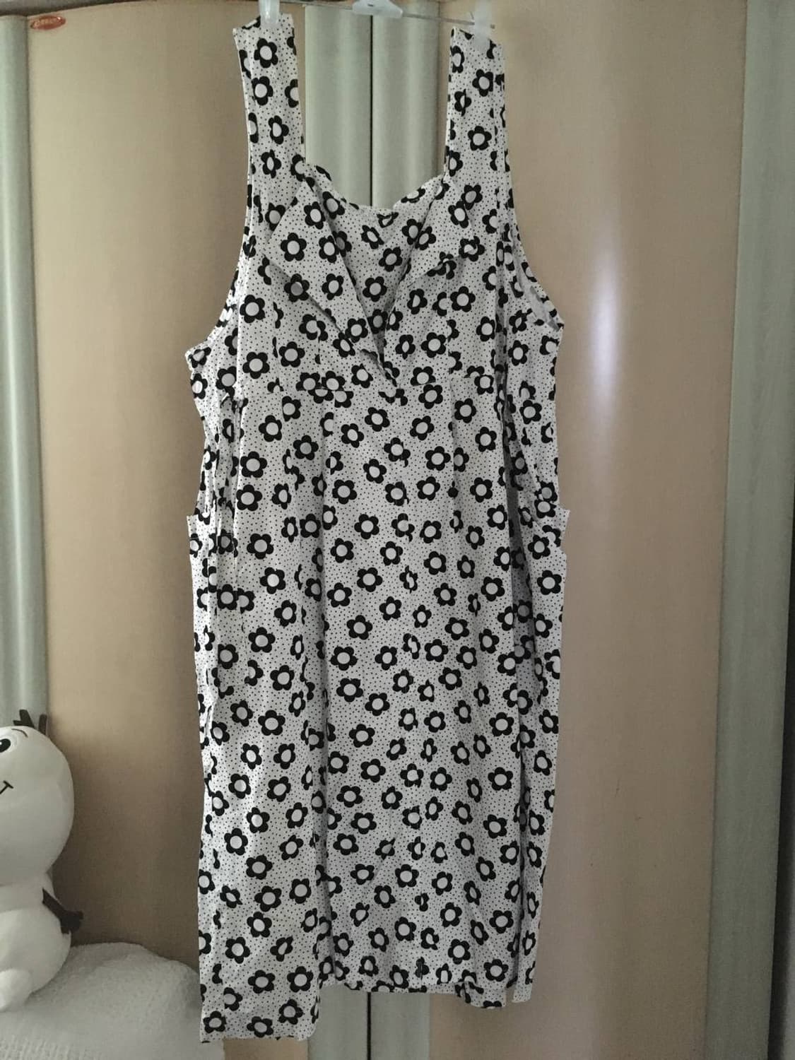 빈티지 도트 화이트 플라워 레이어드 원피스 상품이미지2