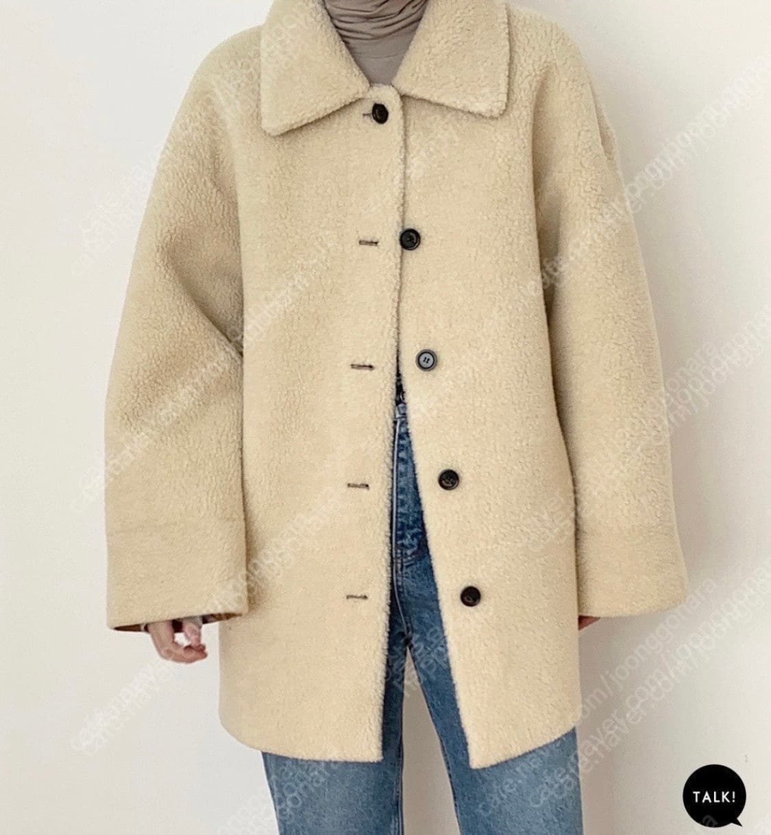 노티드스튜디오 베이지보울 테디 하프코트 무스탕 상품이미지5