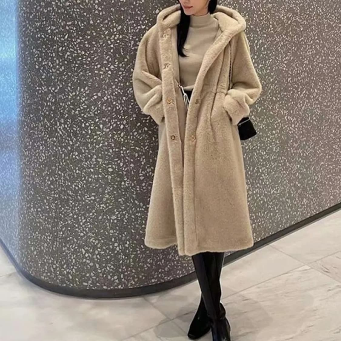 헤레이스 밍크퍼 후드 코트 상품이미지8