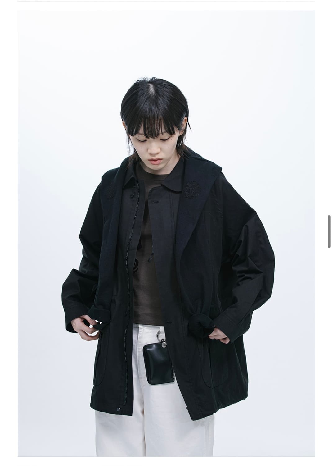 오헤시오 트렌치 칼라 점퍼 TRENCH COLLAR JUMPER 블랙 상품이미지2