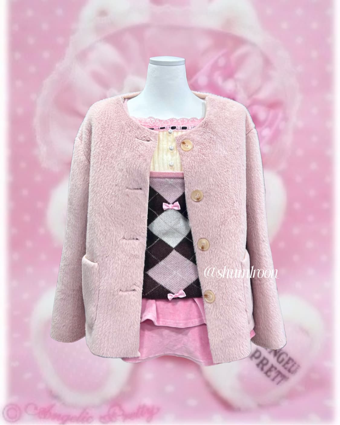 연딸기핑크 겨울 퍼자켓 핑크 상품이미지1