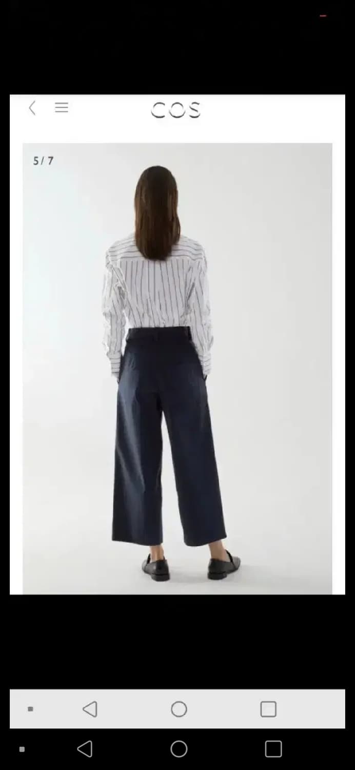 새상품 코스 COS 하이웨스트 코튼 트라우져 36 네이비코튼팬츠 상품이미지3