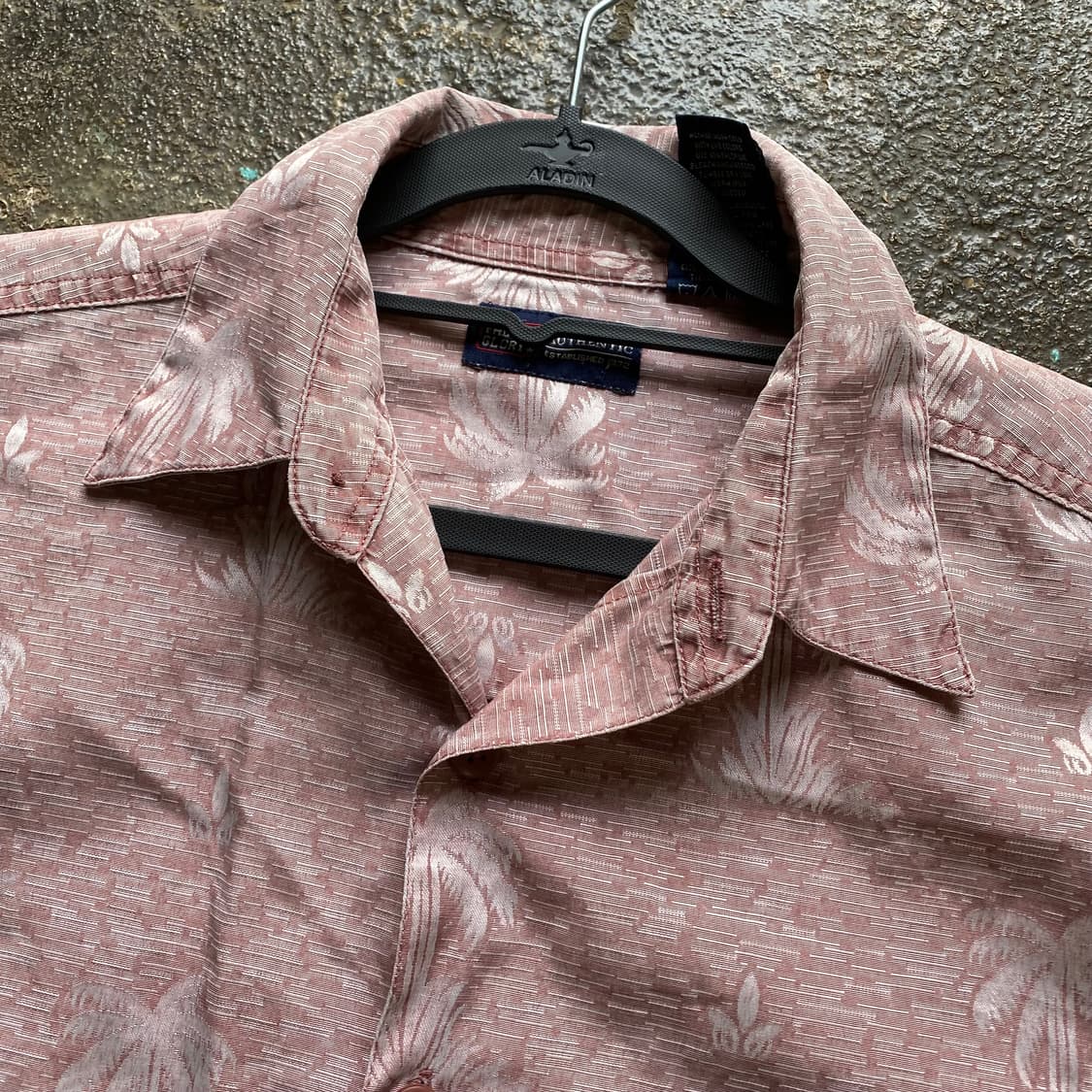 빈티지 브라운 잎사귀 패턴 반팔 셔츠 상품이미지2