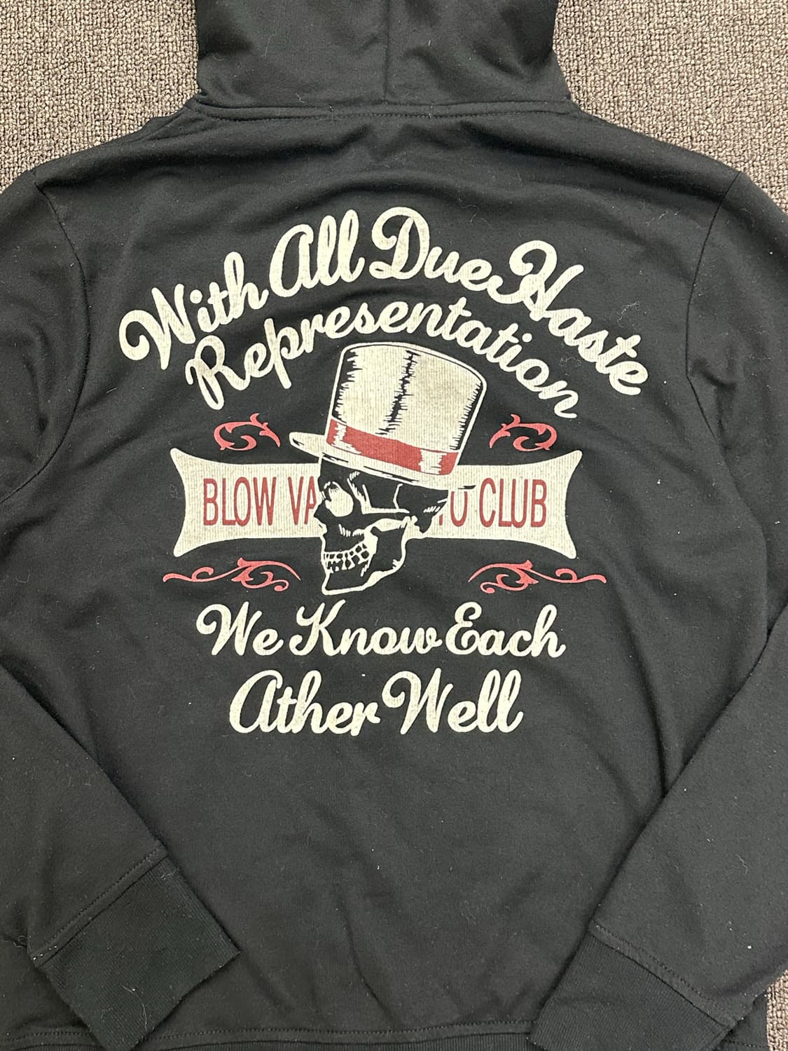 M)Japanese vintage 여성 백프린팅 블랙 후드집업 상품이미지6