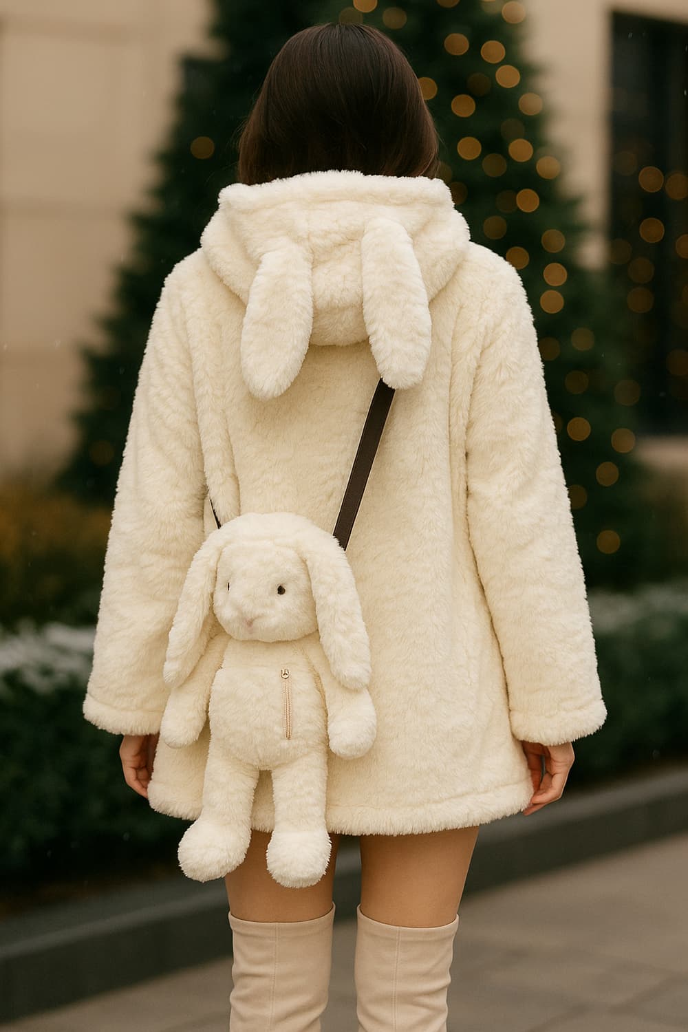 [희귀템] 판교 아브뉴프랑 정품 토끼퍼 코트｜엘로 아이보리 퍼코트 + 인 상품이미지2