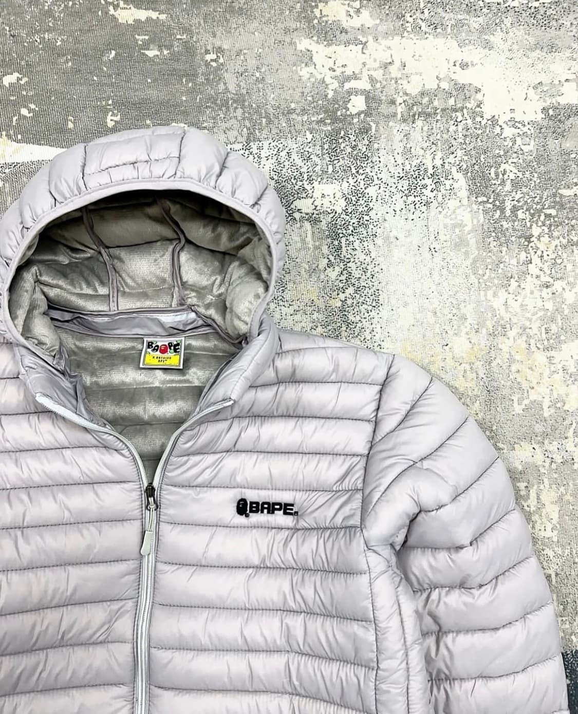 베이프 Bape 레터링로고 경량패딩 그레이 상품이미지4