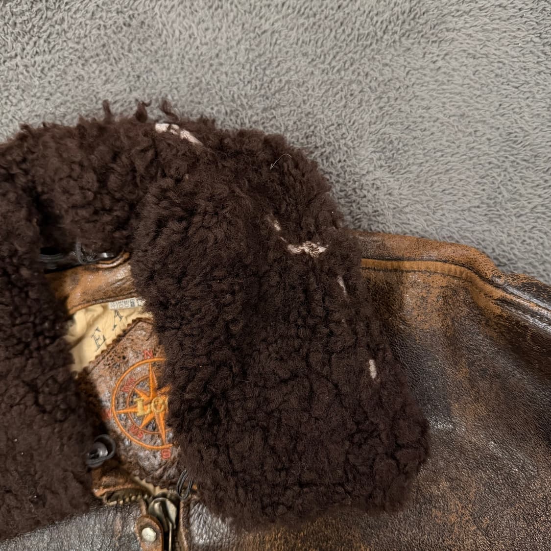 [ 정품/L ] Lee 리 쌍방울 빈티지 G1 레더 가죽 봄버자켓 상품이미지7