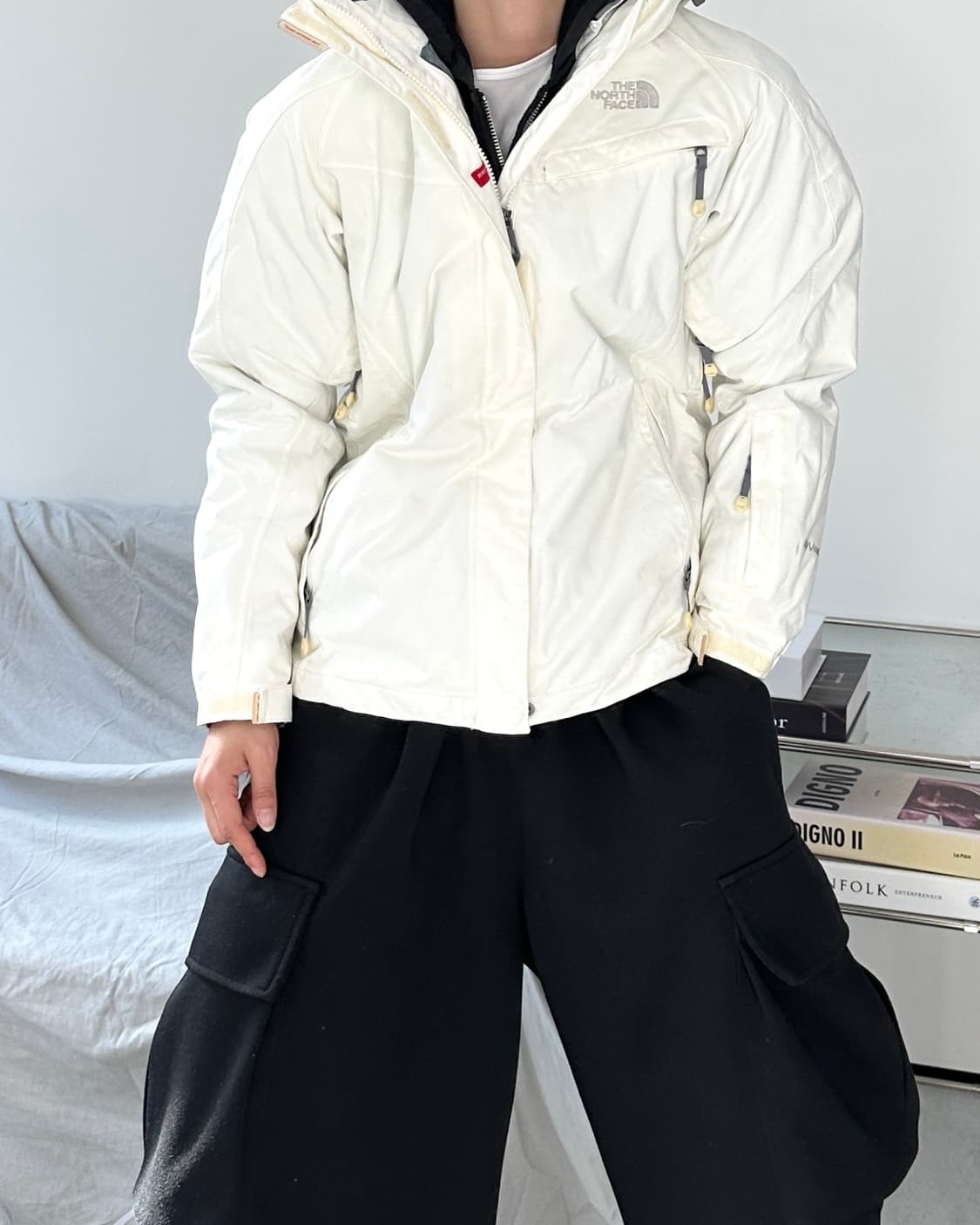 노스페이스 하이벤트 화이트 바람막이 S 상품이미지2