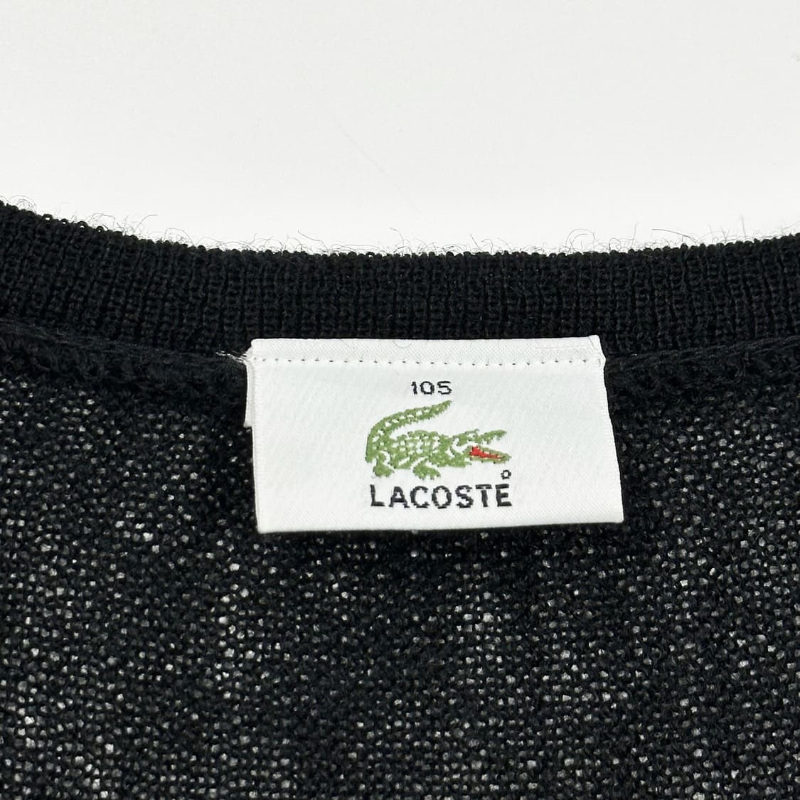 라코스테 크록 브이넥 블랙 니트 (XL) 상품이미지5