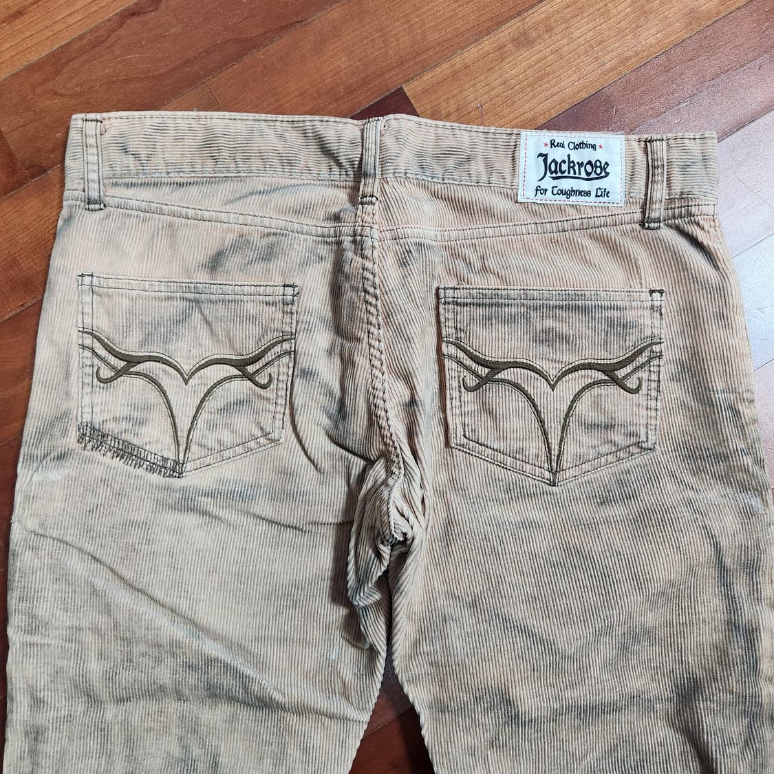 잭로즈 아메카지 웨스턴 골덴 세미 부츠컷 데미지 팬츠 상품이미지4