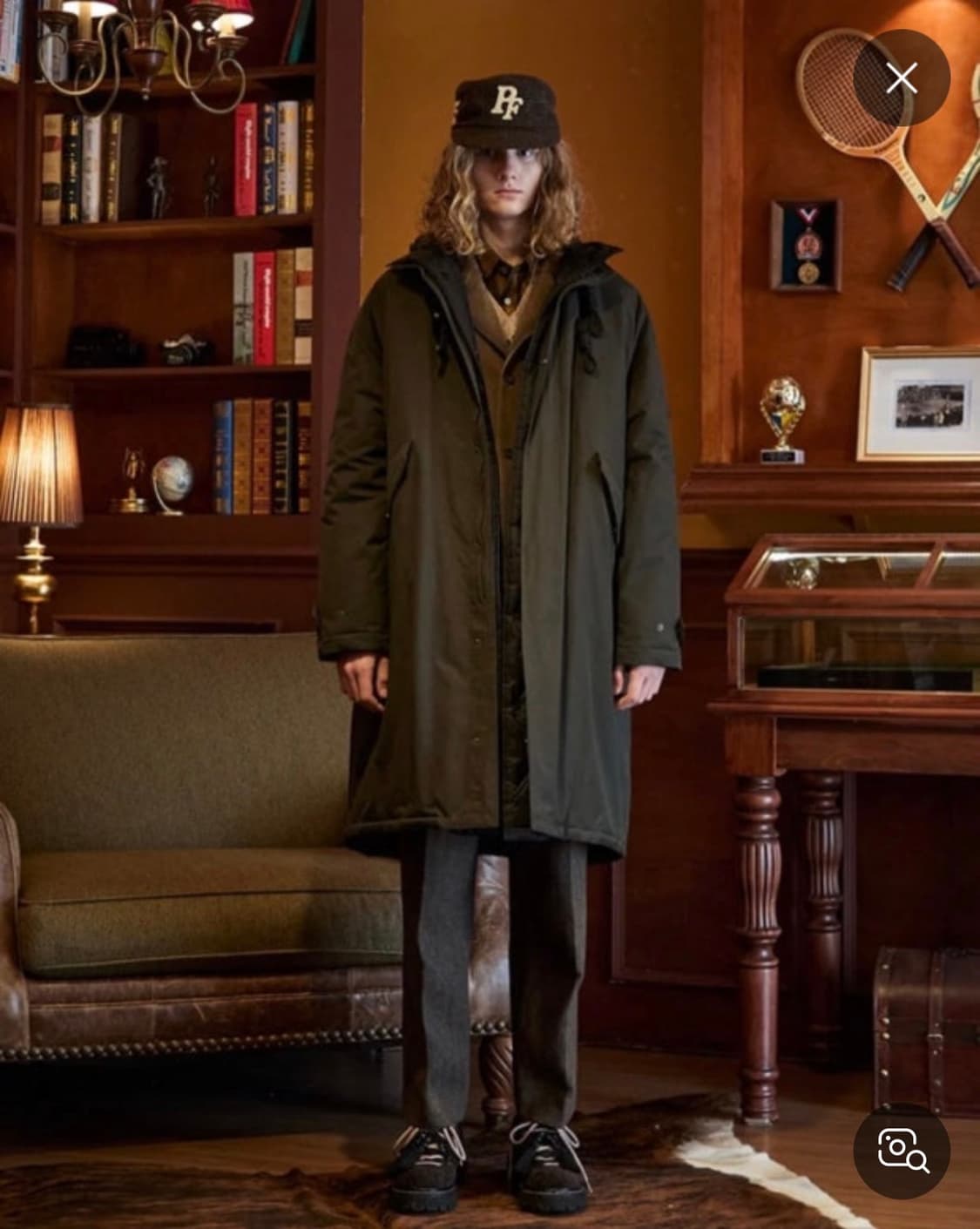 펜필드 카키색 야상 리버시블 구스 패딩 (M) 상품이미지1