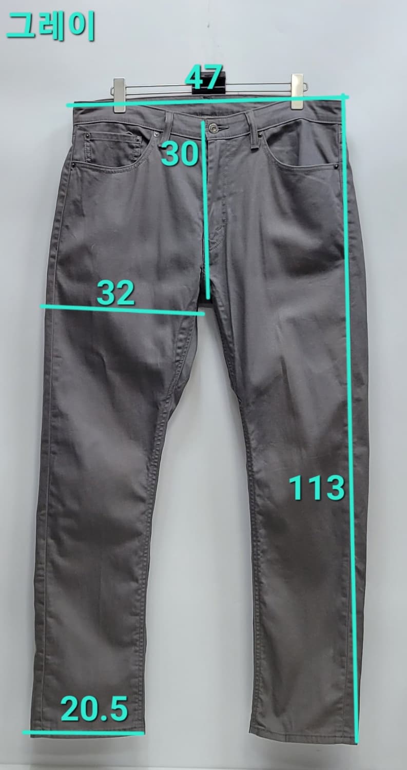 LEVI'S 리바이스 505 화이트탭 데님 팬츠 / 남 36 그레이
 상품이미지10
