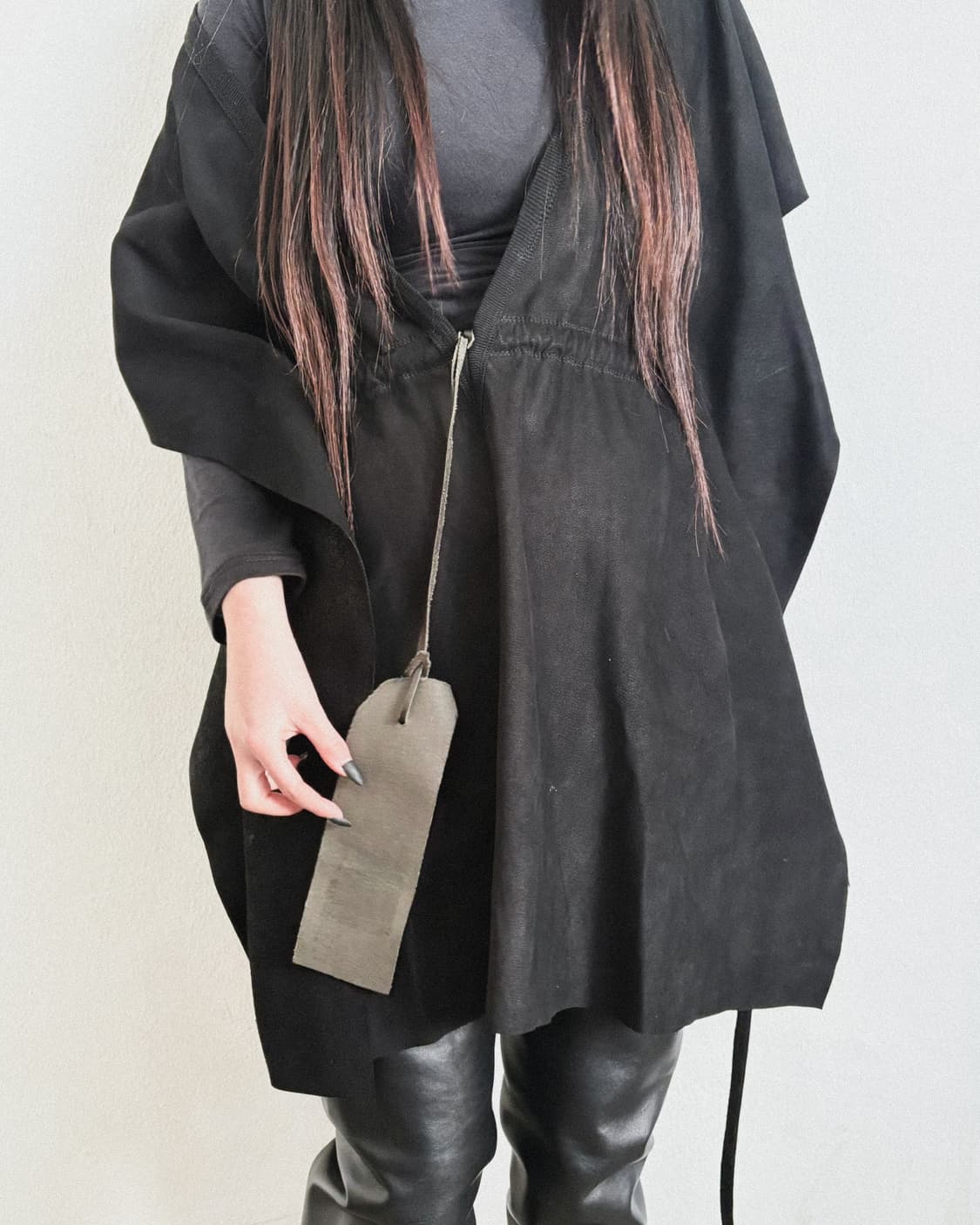 new* 아이작 셀럼 드레이프 레이어드 램스킨 튜닉 상품이미지3