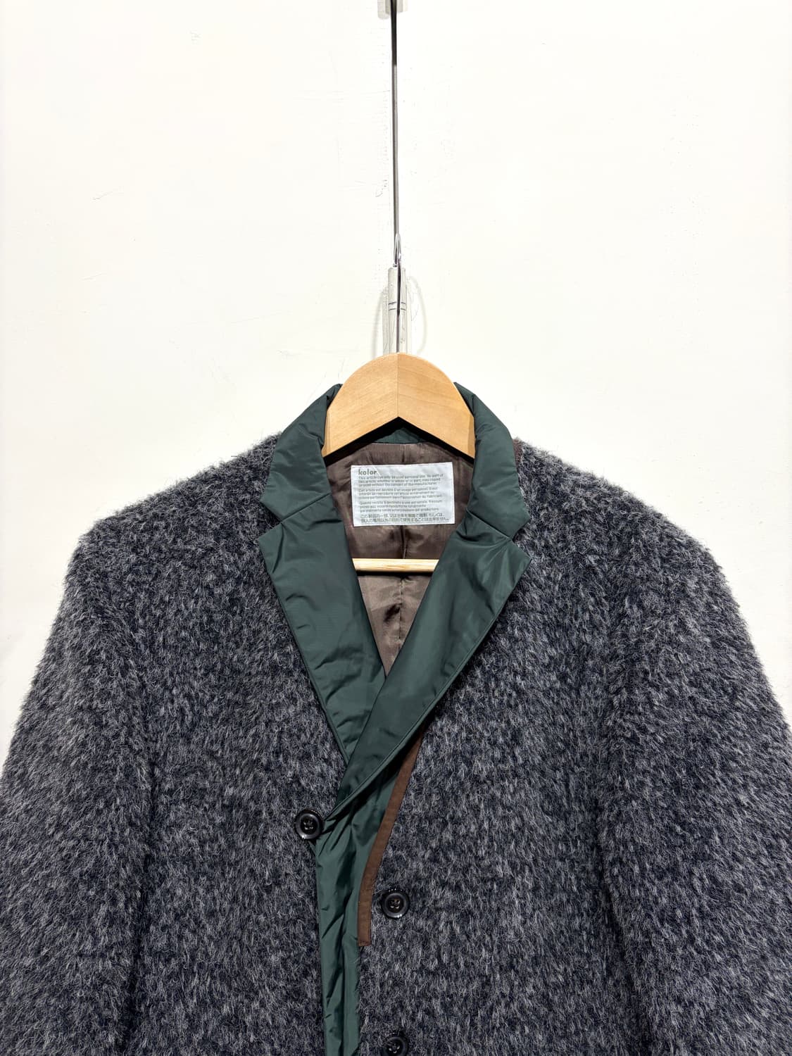 컬러 비콘 알파카 나일론 레이어드 울 자켓 상품이미지3