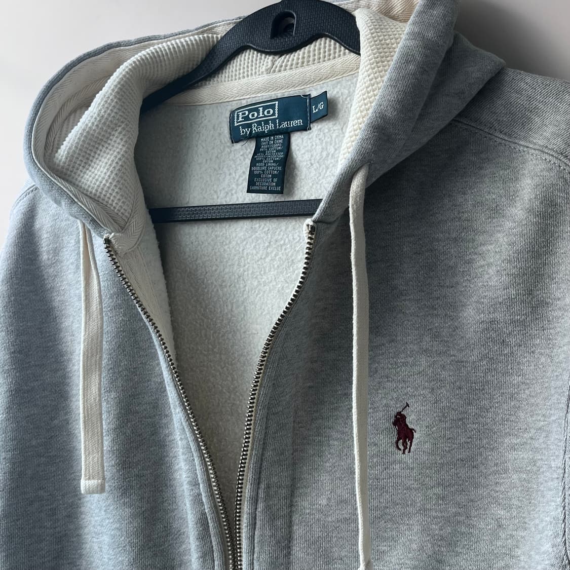 폴로 랄프로렌 회색 후드집업 L/G 상품이미지2