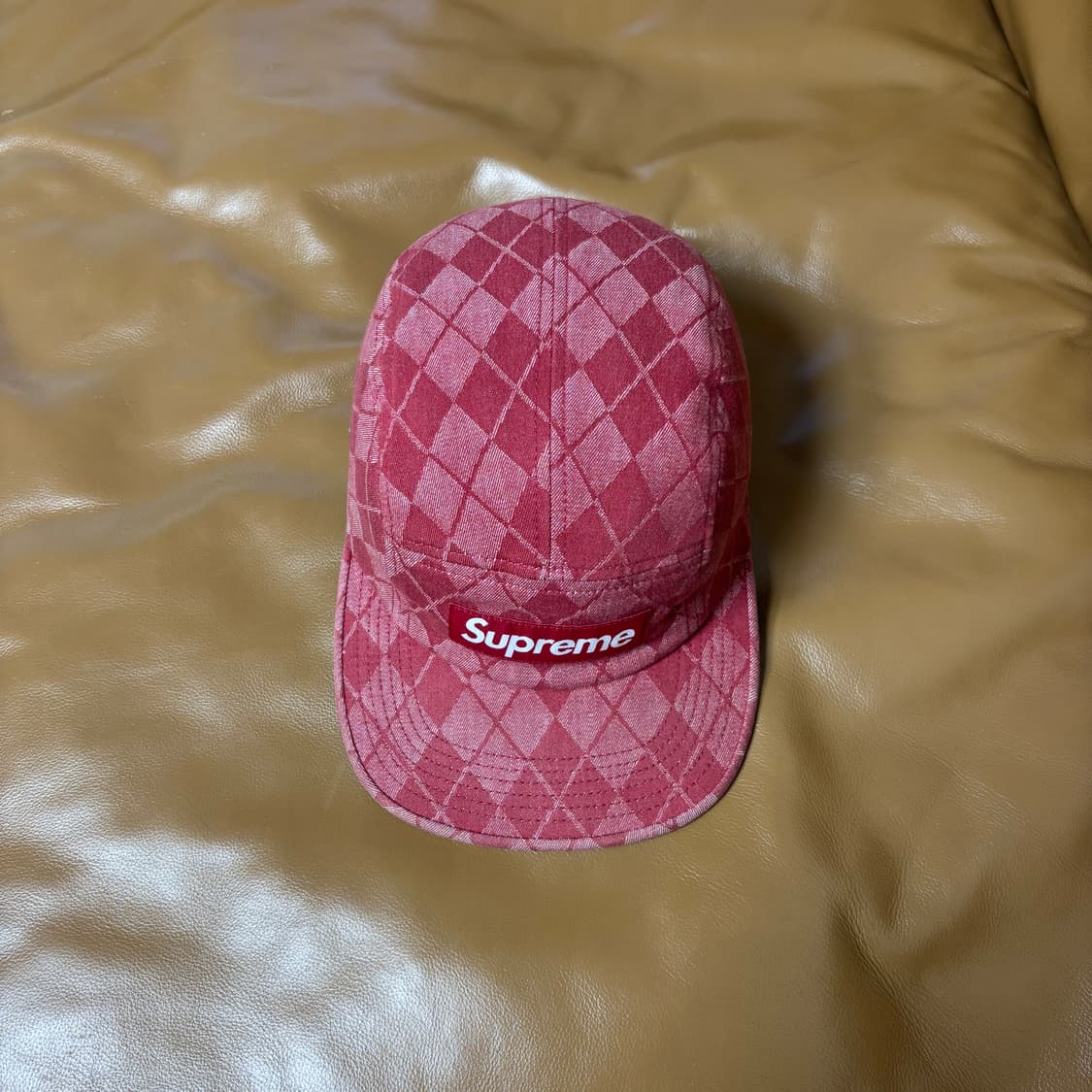 Supreme 슈프림 아가일 레드 캠프캡 모자 (Argyle red) 상품이미지5