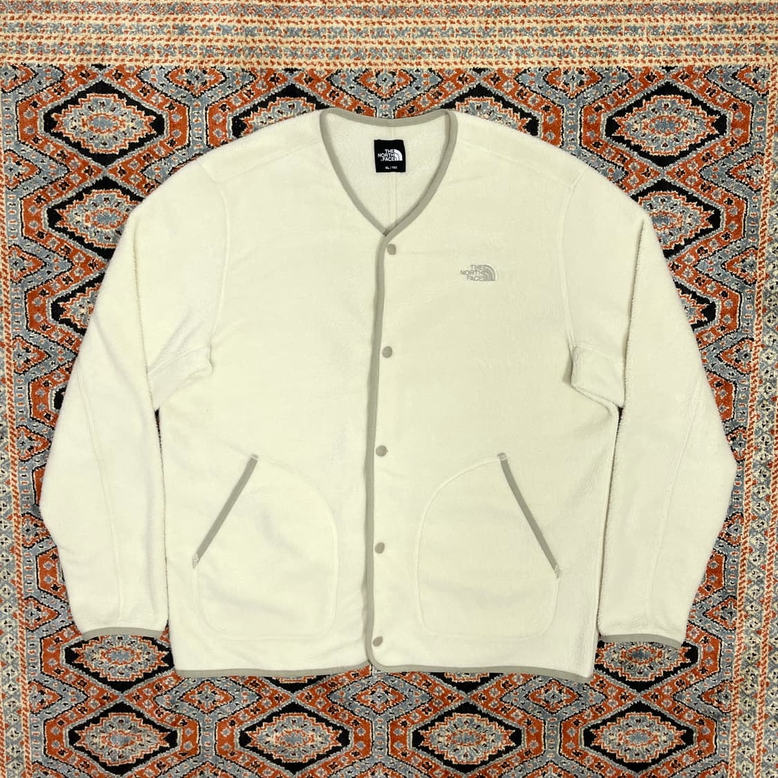 노스페이스 아이보리 노카라 버튼 플리스 자켓 남성XL 상품이미지1