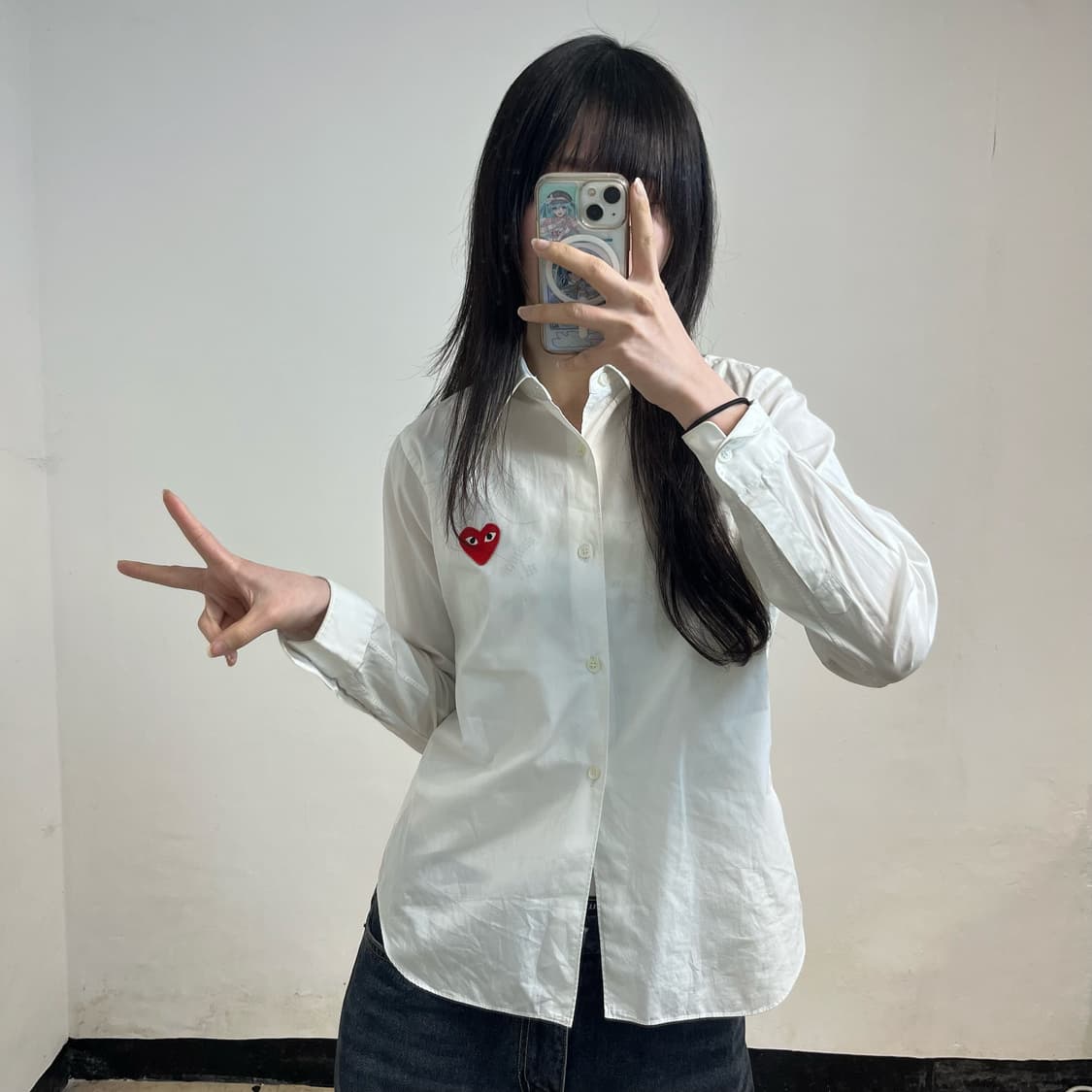 Comme des Garçons white logo shirt  상품이미지2