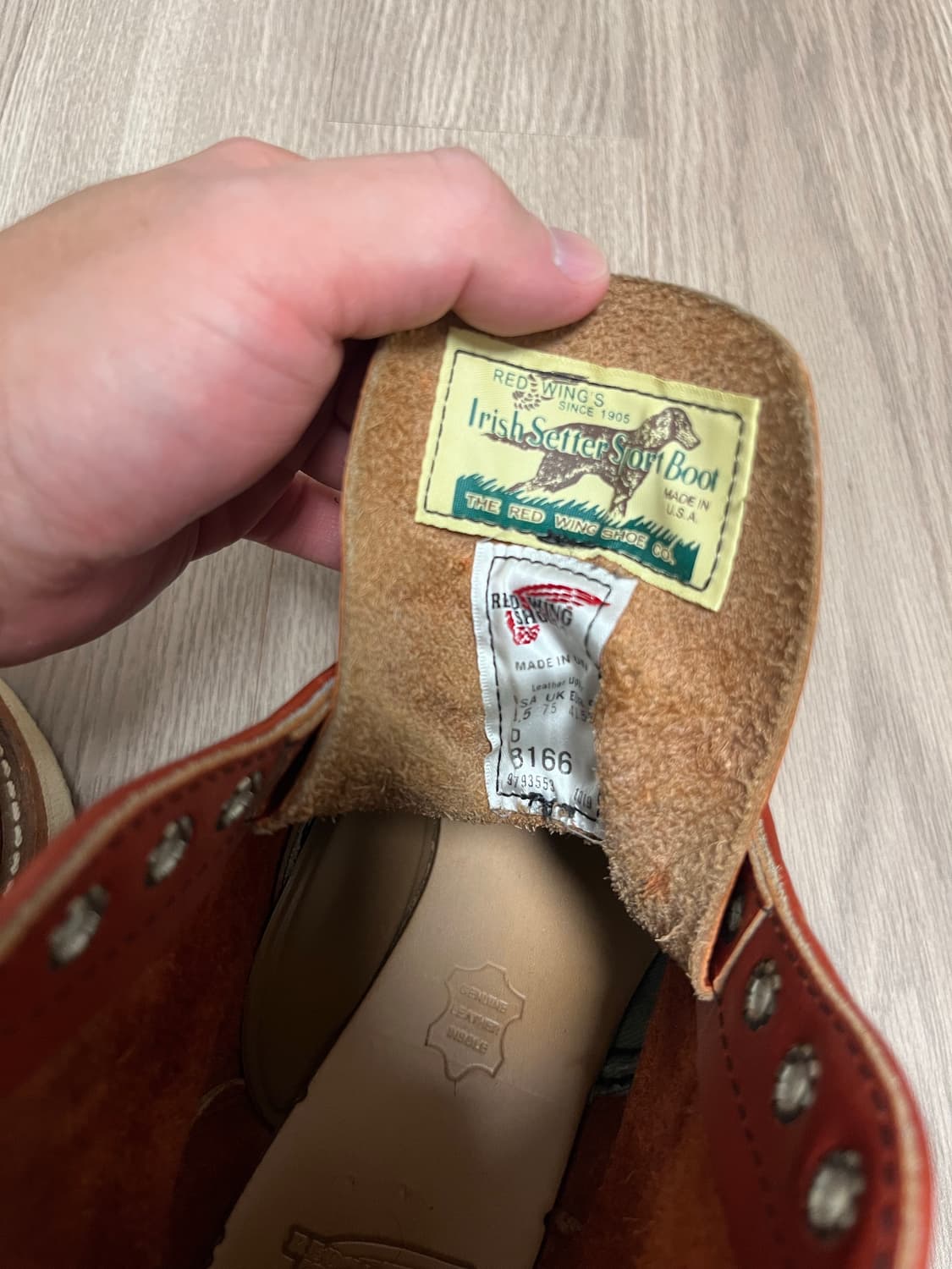 레드윙 아이리쉬쉐터 8166 265(8.5)사이즈 판매! 상품이미지6
