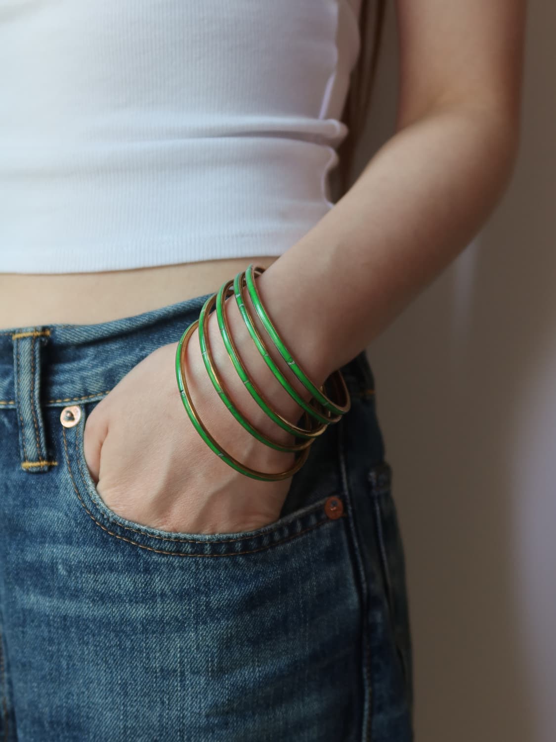 green slim bangle set 상품이미지1