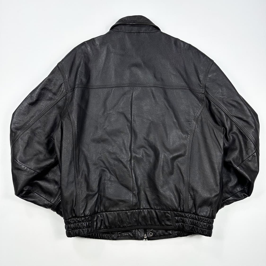 VTG 빈티지 소가죽 블랙 블루종 가죽자켓 (XL) 상품이미지3