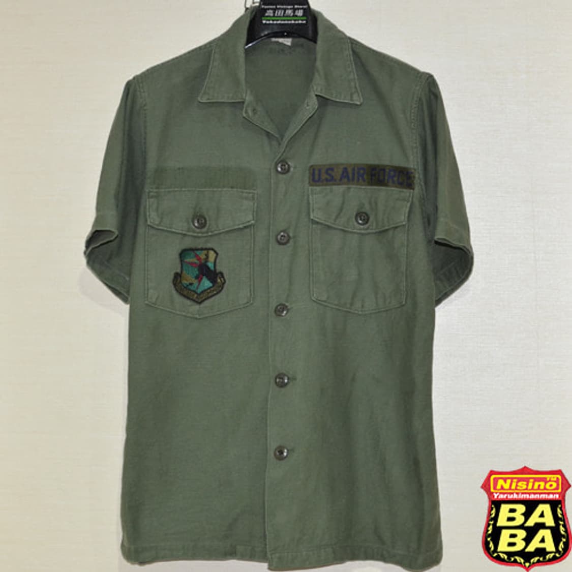 70s U.S. AIR FORCE SAC 패치 OG-107 반팔 셔츠 상품이미지2
