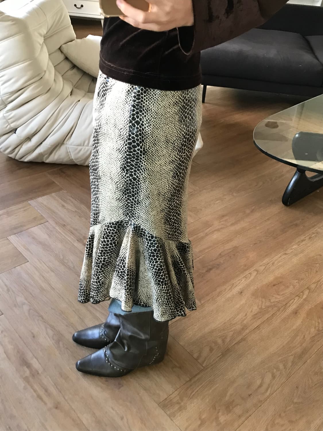 vintage pattern skirt 상품이미지2