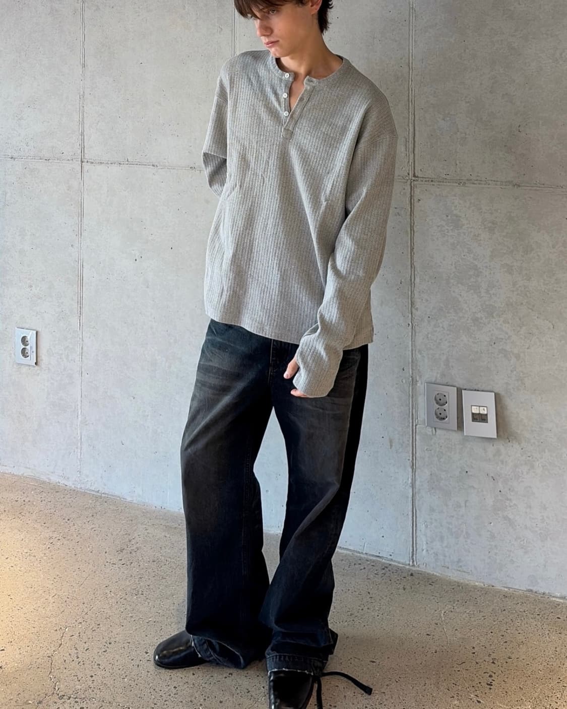 [2] 논노드 젠 더티 오일 워시드 데님 팬츠 상품이미지3