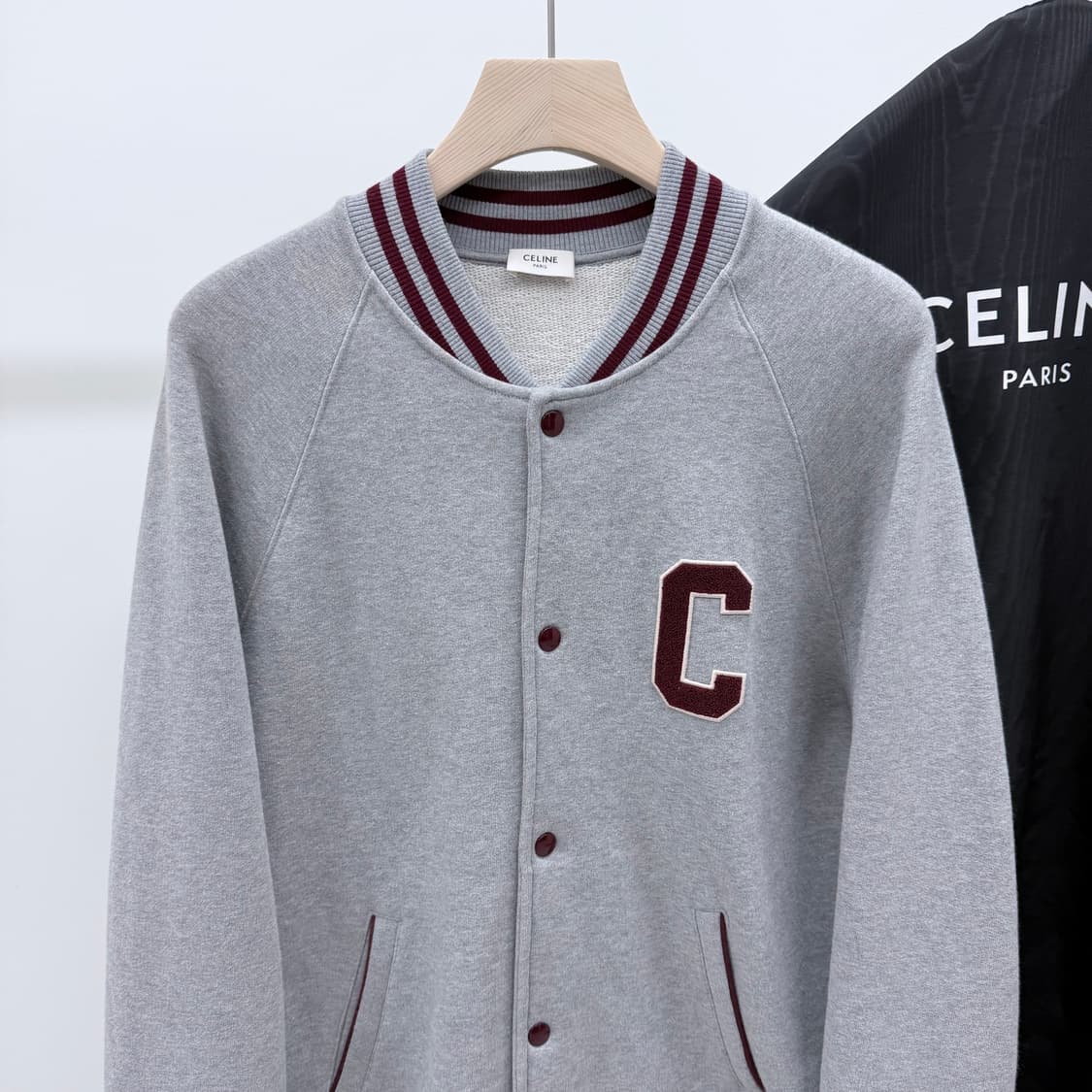 [S+급/XL] 셀린느 테디 컬리지 바시티 봄버 자켓 블랙 상품이미지2