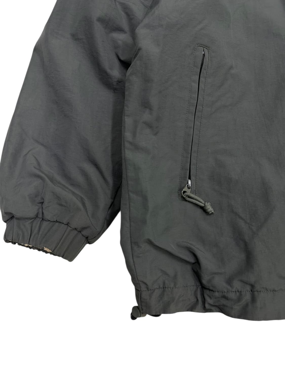 00s 컬럼비아 리버시블 플리스 후드점퍼 카키&아이보리 (XL) 상품이미지5