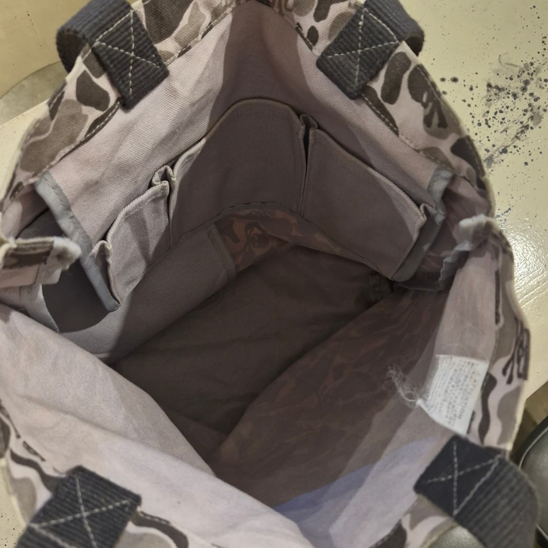 JPN 빈티지 카모플라쥬 스컬 패턴 토트 에코백 상품이미지5