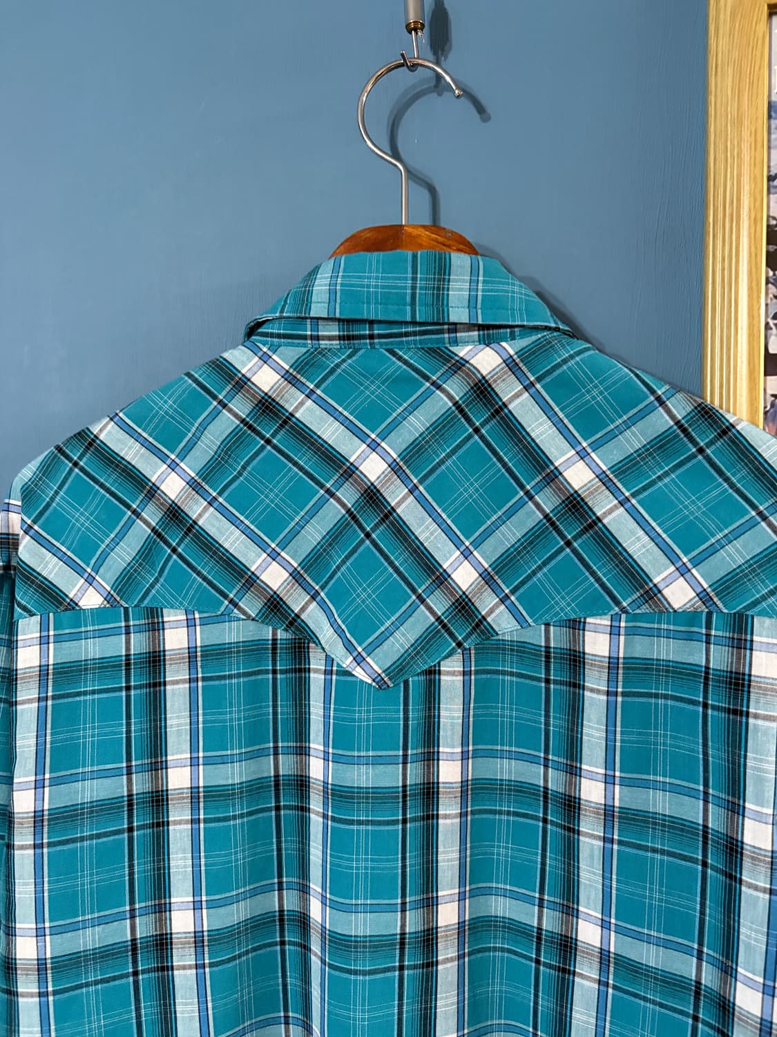 00's  Wrangler check Western Shirt. 상품이미지6