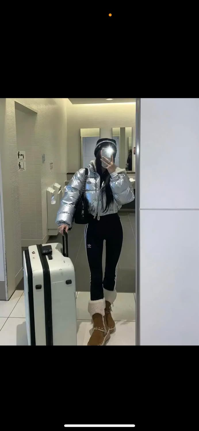 새상품급) 카키포인트 메탈 심볼 로고 패딩 상품이미지8