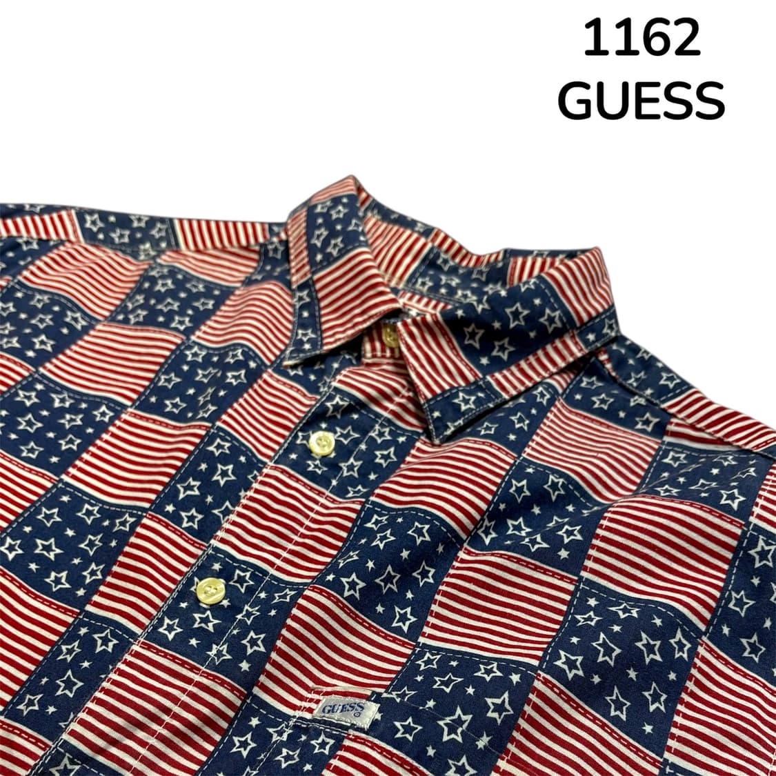 게스 성조기 패턴 셔츠 M 상품이미지4