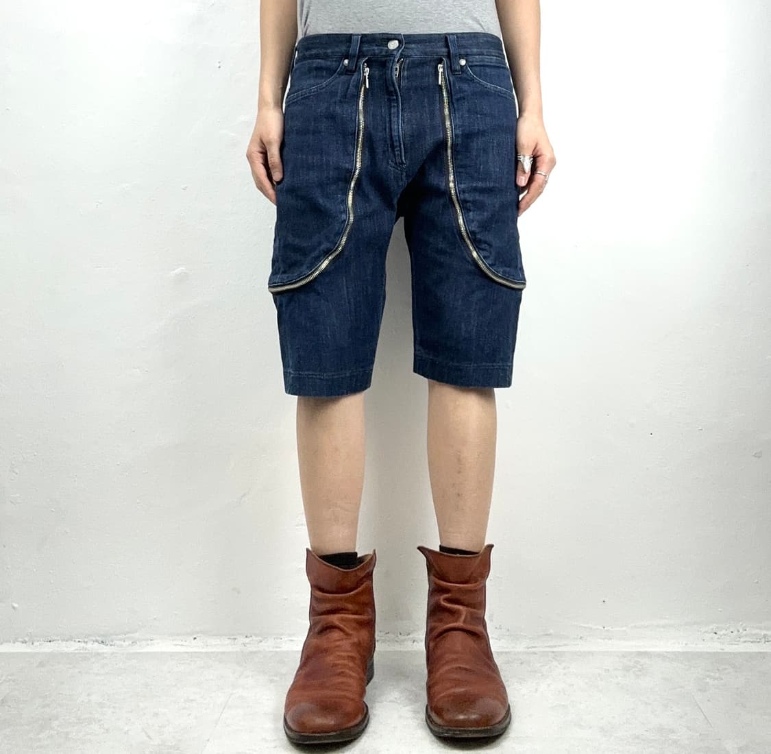 Lad Musician Zip Detail Denim Shorts 상품이미지3