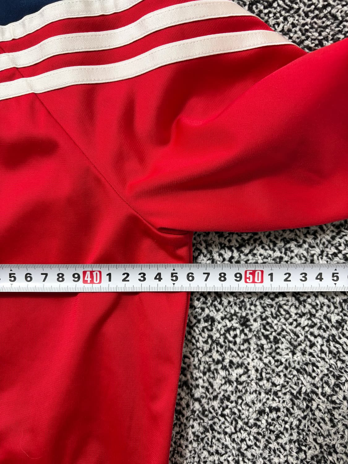 빈티지9. (3.1절 할인!) 아디다스 배색 라인 져지 레드 네이비 자켓 상품이미지3