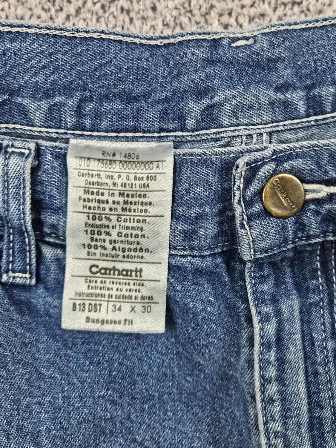 칼하트 데님 카펜터 워크 팬츠 ( 34 X 30 ) / 9984 상품이미지7