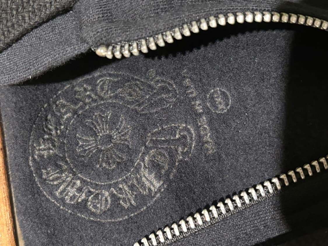 XXL 새상품 크롬하츠 홀스슈 플로랄 플리스 집업 후드 블랙 핑크 상품이미지4