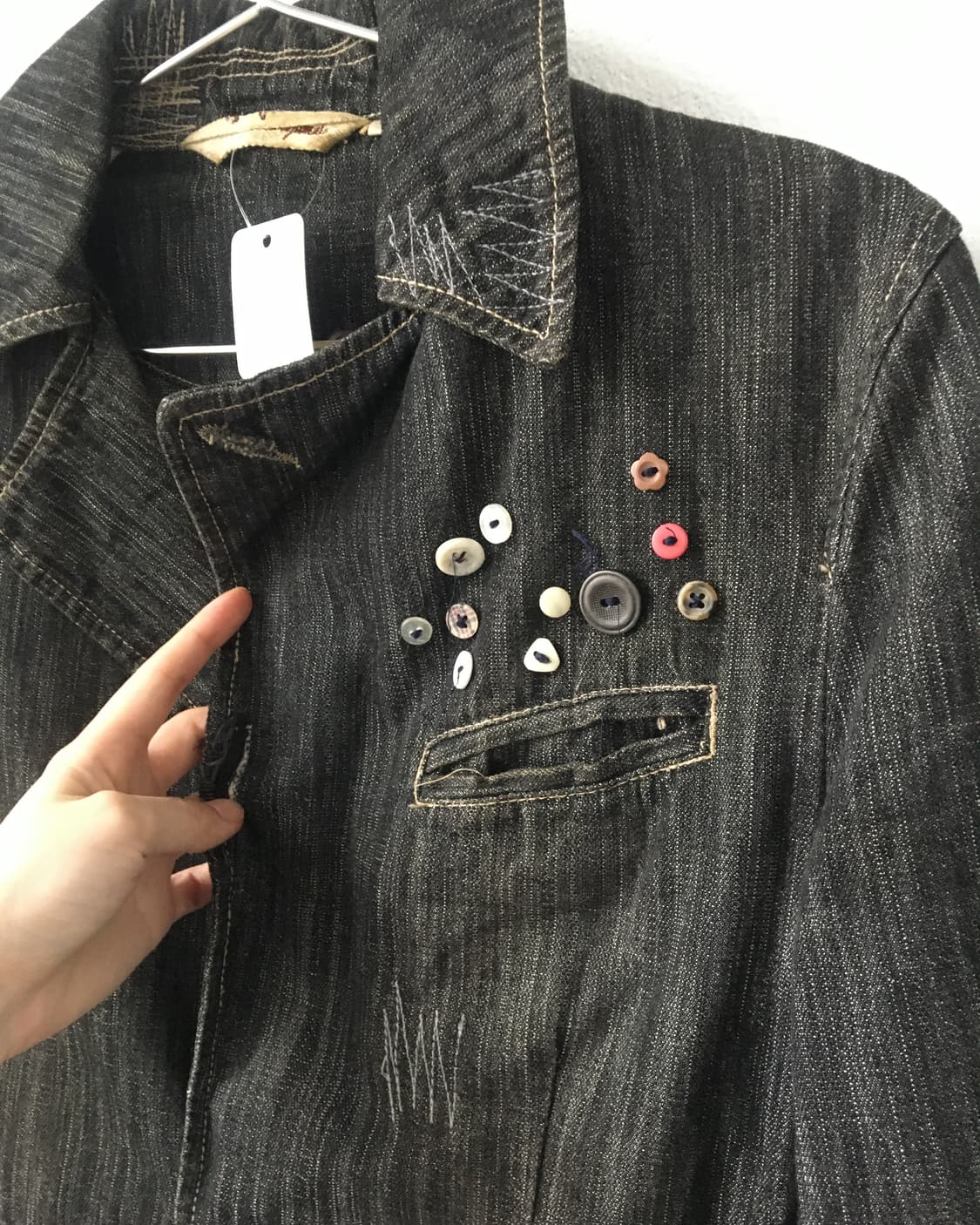 Button stitch point denim jacket 상품이미지5