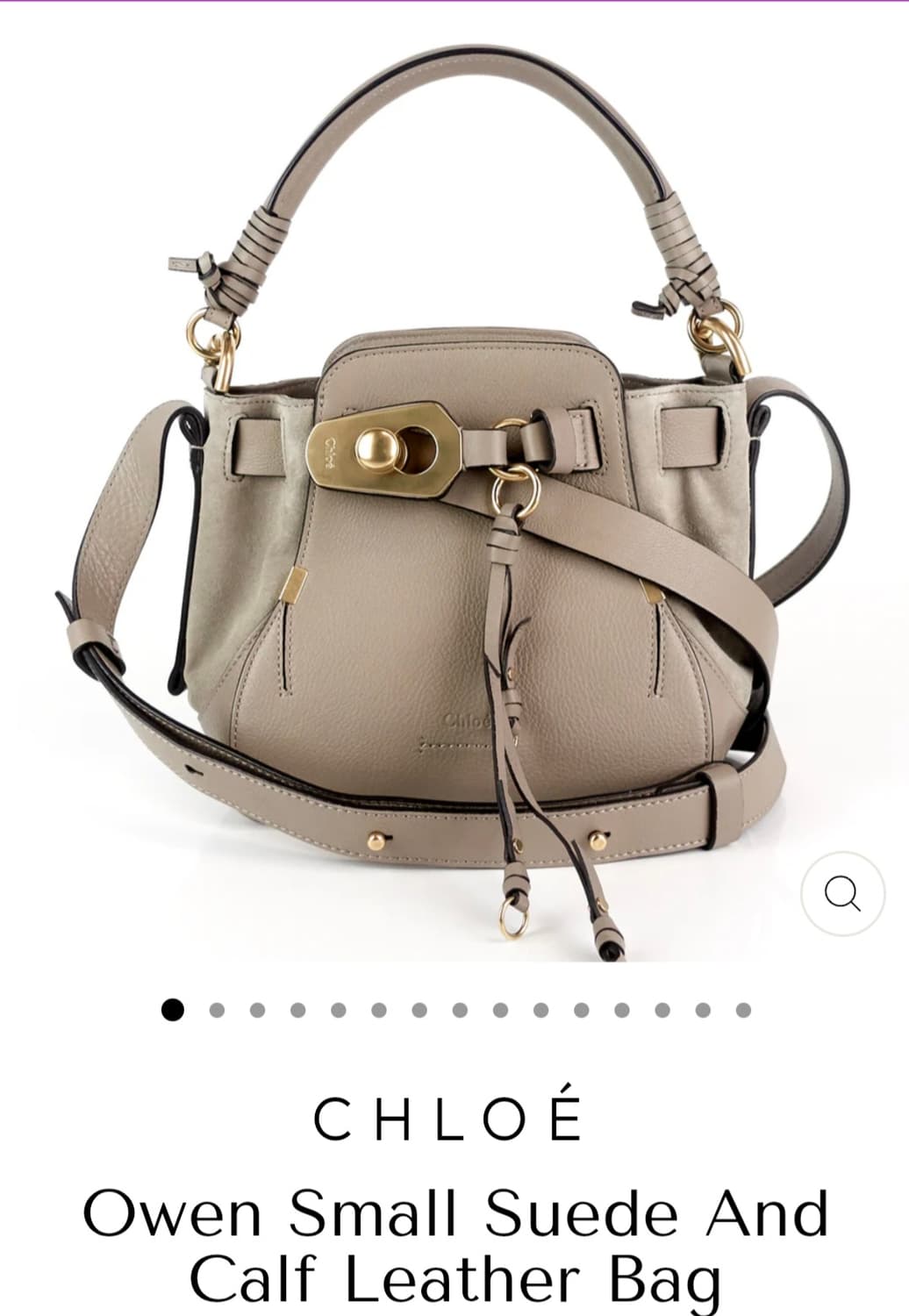 (정품) 끌로에 오웬 스몰  송아지 가죽 버킷백 그레이 상품이미지2