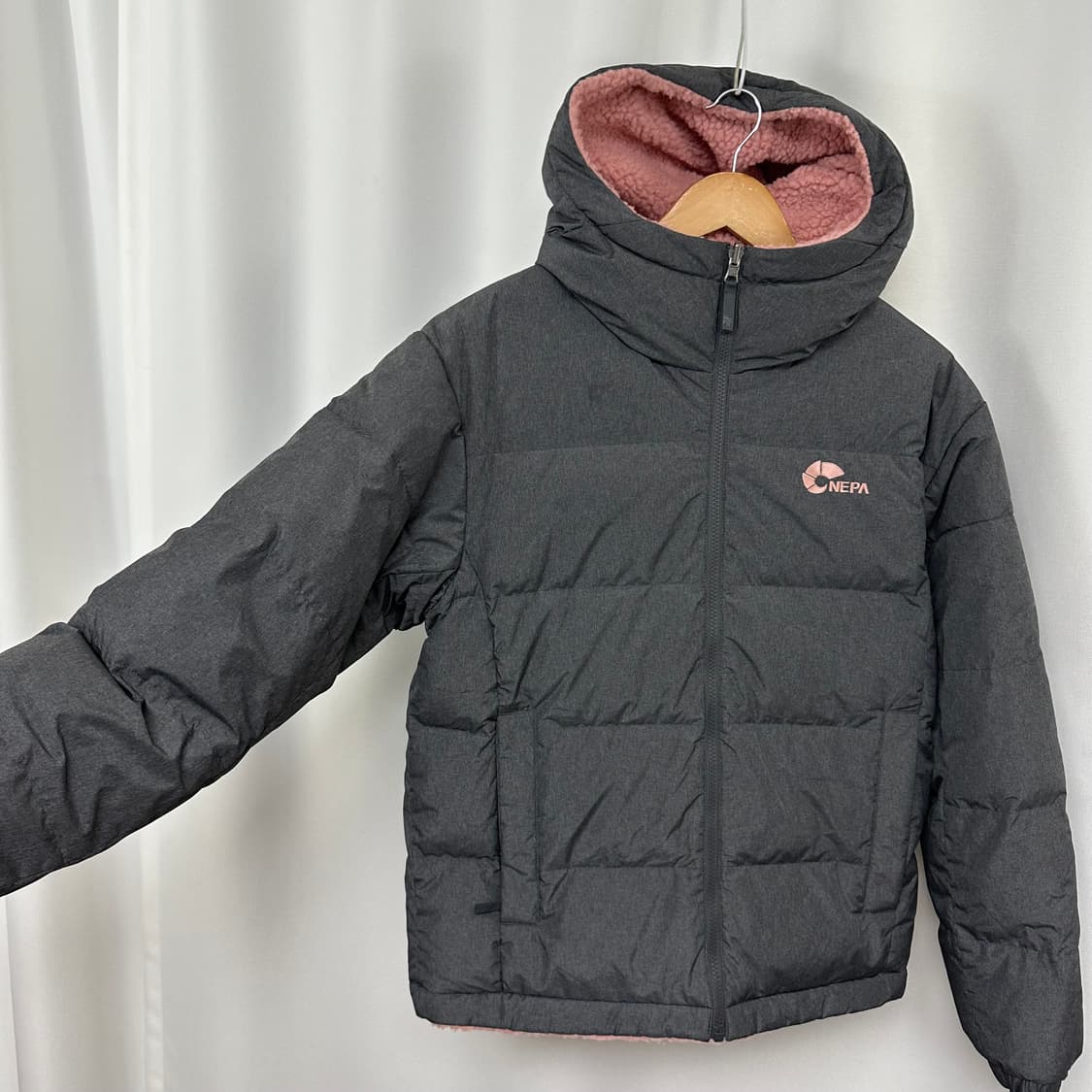   네파 여자 양면 후드패딩 거위털 솜빵빵 95 상품이미지2