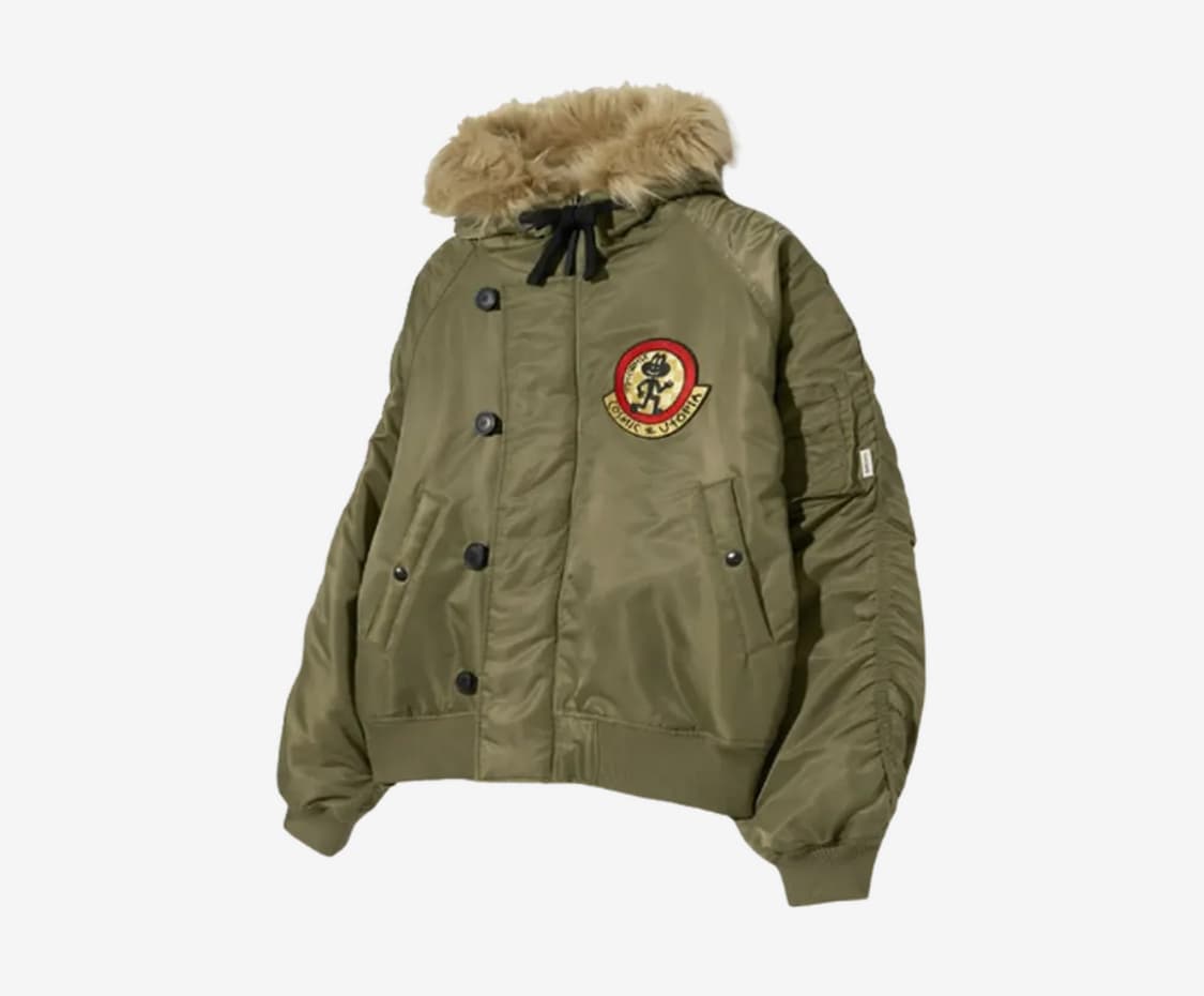 팀코믹스 패치드 MA-1 후디드 덱 점퍼 카키 상품이미지1