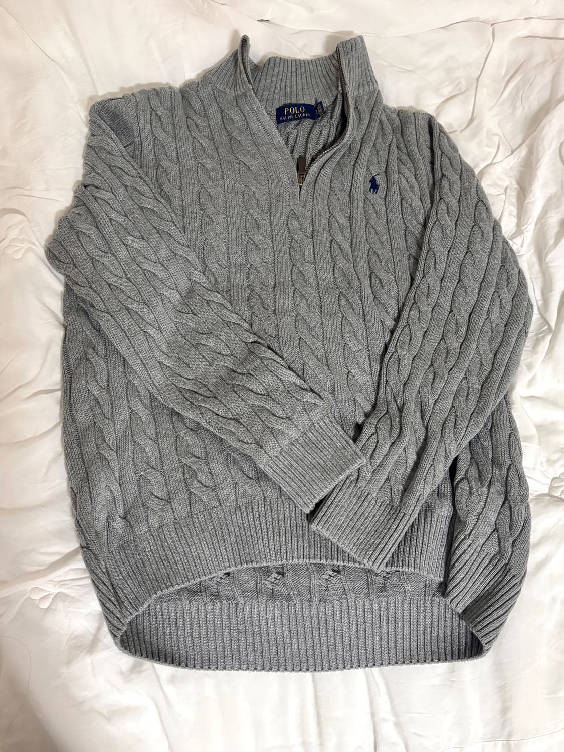 폴로 랄프로렌 케이블 반집업 니트 그레이 상품이미지2