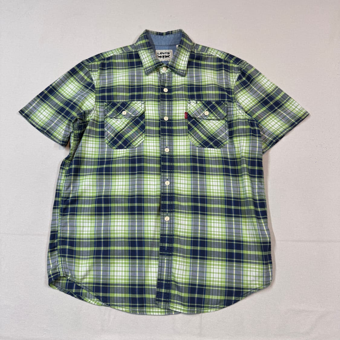 XL) 리바이스 투포켓 체크 반팔 셔츠 상품이미지1