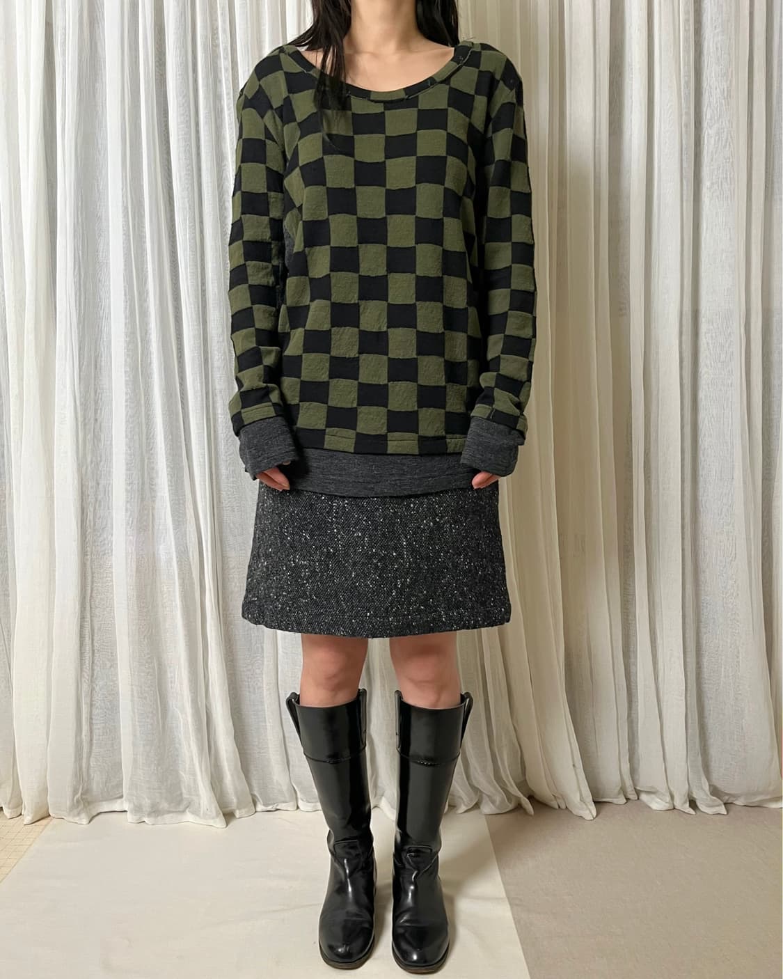 요지야마모토 체커보드 레이어드 니트 Y’s yohji yamamoto 상품이미지3