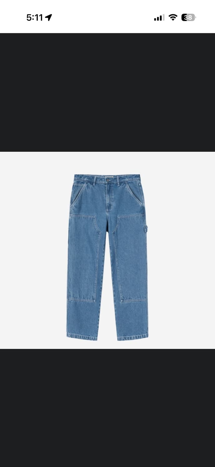 스투시 더블 니 데님 워크 팬츠 청바지 34사이즈 상품이미지1