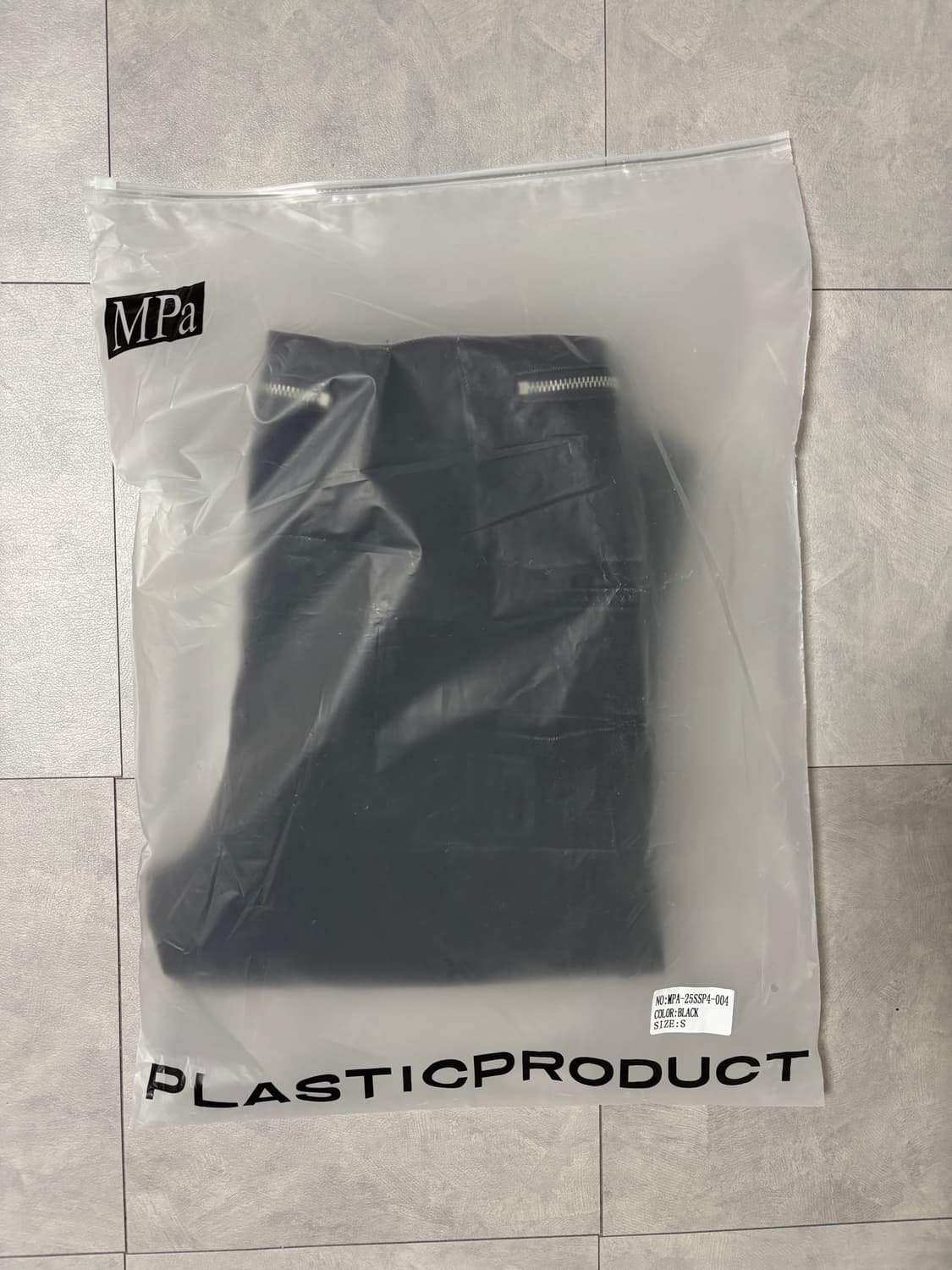 플라스틱 프로덕트 백 팬츠 bag pants S사이즈 판매 상품이미지2