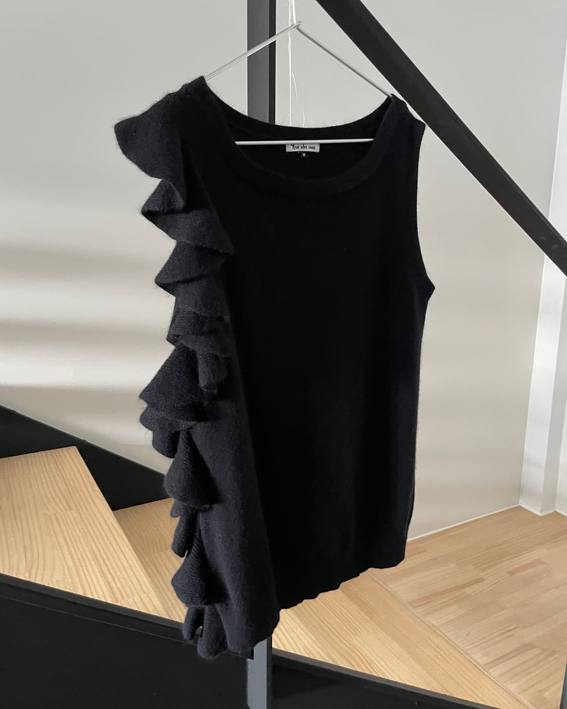 한안순 사이드 러플 앙고라 니트 베스트 상품이미지1