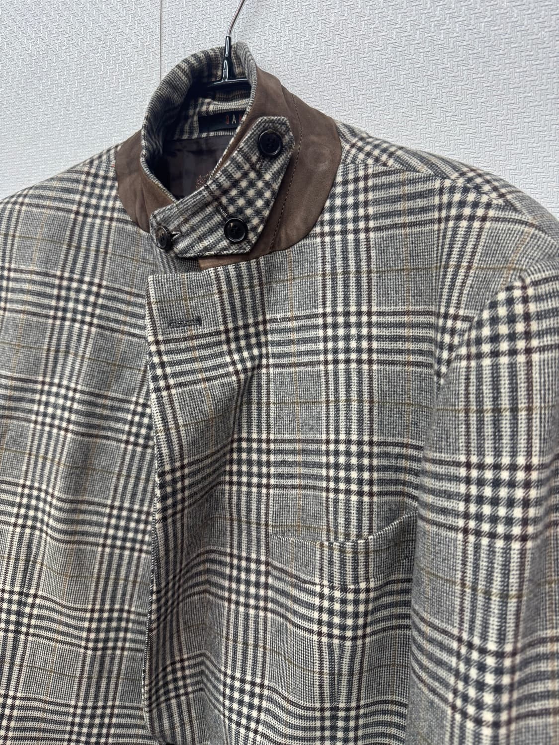 닥스 울/캐시미어 엘보패치 체크 블레이저 XL 상품이미지2