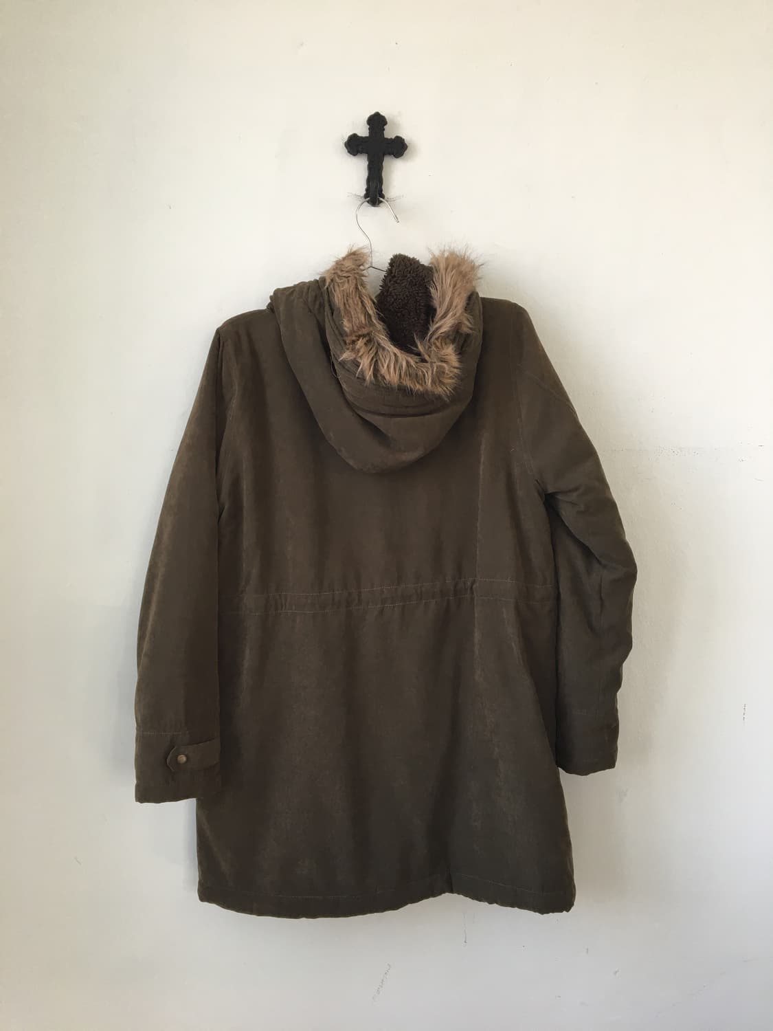 Fake fur hood filed jacket 상품이미지3